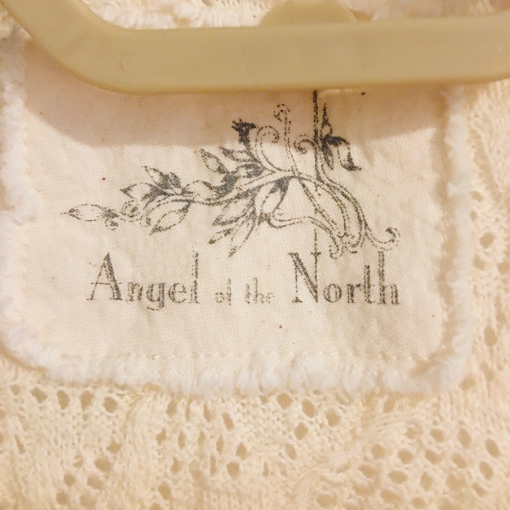 Anthropologie Sz L Open Long Tunic Cream Lace